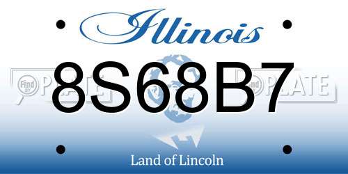 8S68B7 Illinois License Plate