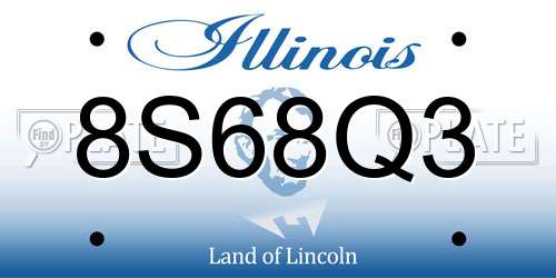8S68Q3 Illinois License Plate