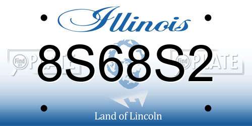 8S68S2 Illinois License Plate