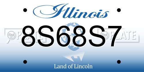 8S68S7 Illinois License Plate