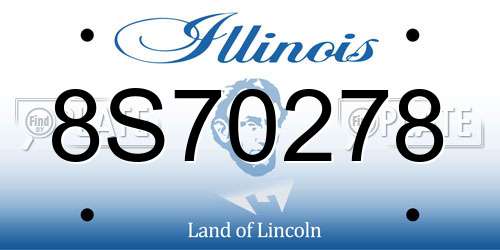 8S70278 Illinois License Plate