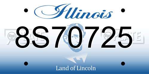 8S70725 Illinois License Plate