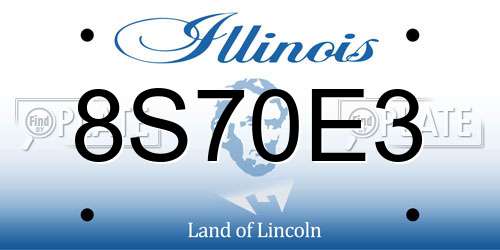 8S70E3 Illinois License Plate