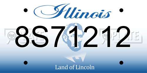 8S71212 Illinois License Plate