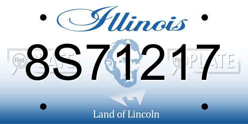 8S71217 Illinois License Plate