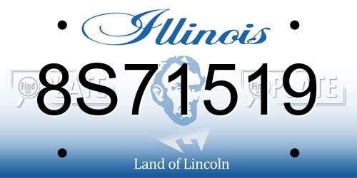 8S71519 Illinois License Plate