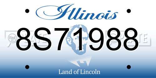 8S71988 Illinois License Plate