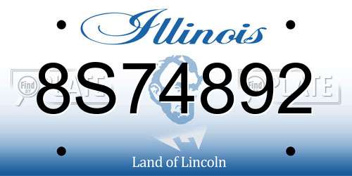 8S74892 Illinois License Plate