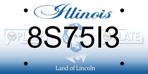 8S75I3 Illinois License Plate