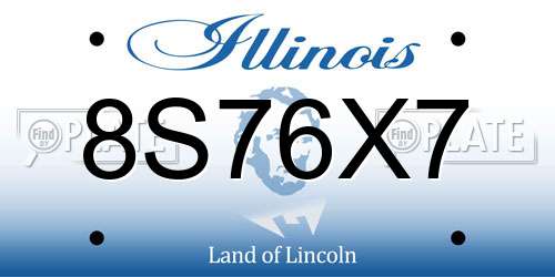 8S76X7 Illinois License Plate