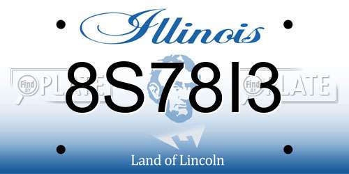 8S78I3 Illinois License Plate