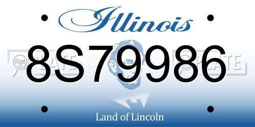 8S79986 Illinois License Plate
