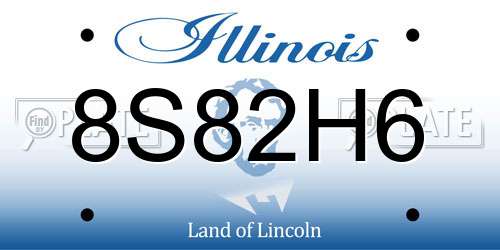 8S82H6 Illinois License Plate