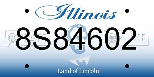 8S84602 Illinois License Plate