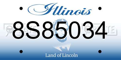 8S85034 Illinois License Plate