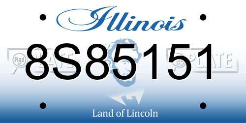 8S85151 Illinois License Plate