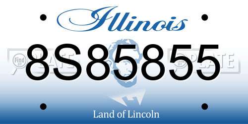 8S85855 Illinois License Plate