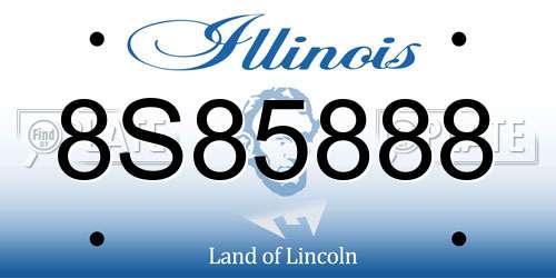8S85888 Illinois License Plate