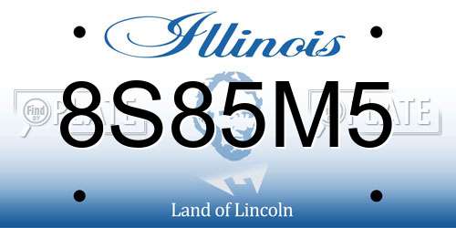 8S85M5 Illinois License Plate