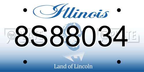 8S88034 Illinois License Plate