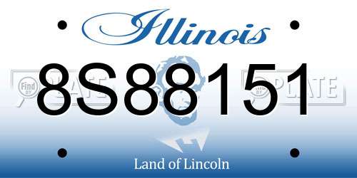 8S88151 Illinois License Plate