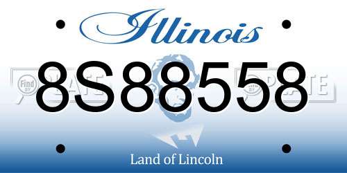 8S88558 Illinois License Plate