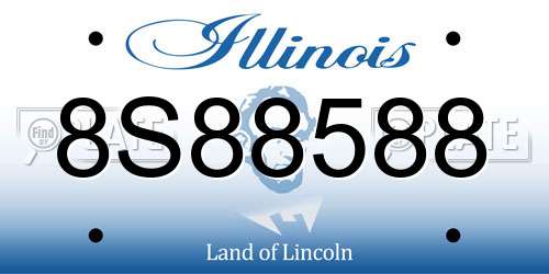 8S88588 Illinois License Plate