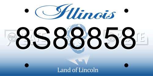 8S88858 Illinois License Plate