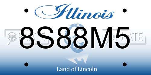 8S88M5 Illinois License Plate