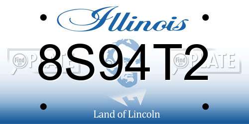 8S94T2 Illinois License Plate