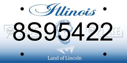 8S95422 Illinois License Plate