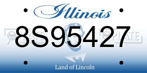 8S95427 Illinois License Plate