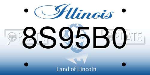8S95B0 Illinois License Plate