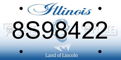 8S98422 Illinois License Plate