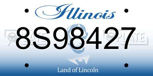 8S98427 Illinois License Plate