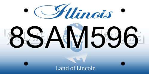 8SAM596 Illinois License Plate