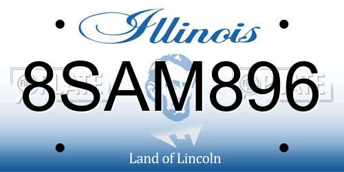 8SAM896 Illinois License Plate