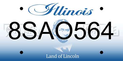8SAO564 Illinois License Plate