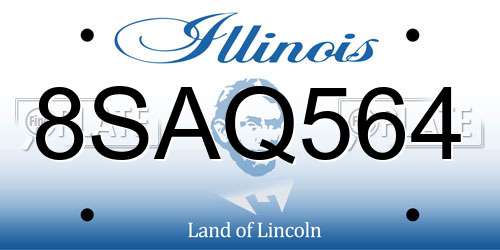 8SAQ564 Illinois License Plate