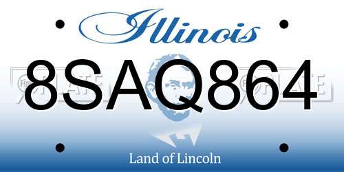 8SAQ864 Illinois License Plate