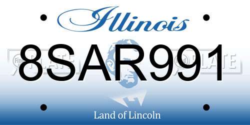 8SAR991 Illinois License Plate