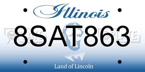 8SAT863 Illinois License Plate