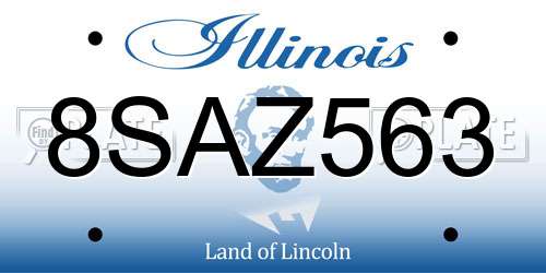8SAZ563 Illinois License Plate