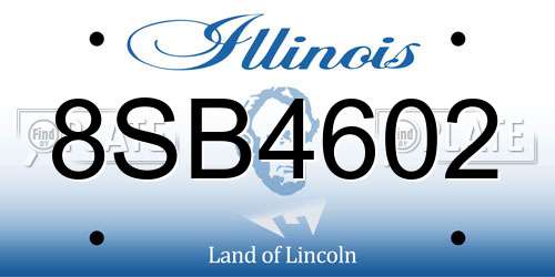 8SB4602 Illinois License Plate