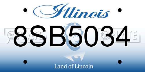 8SB5034 Illinois License Plate