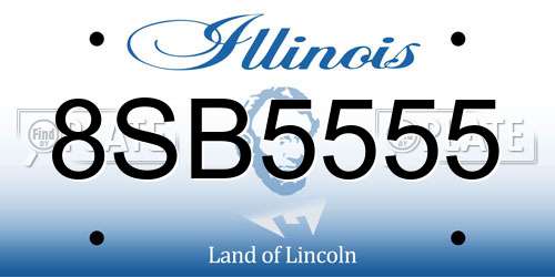 8SB5555 Illinois License Plate