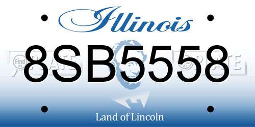 8SB5558 Illinois License Plate
