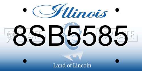 8SB5585 Illinois License Plate