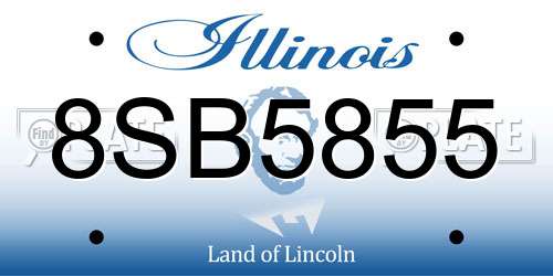 8SB5855 Illinois License Plate