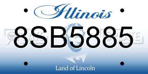 8SB5885 Illinois License Plate